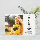 Elegant Bold Typography Gradup Cap Foto Aankondiging (Staand voorkant)