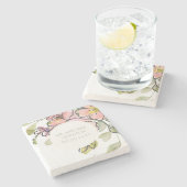 Elegant Bold Waterverf Wildflower Aangepast huweli Stenen Onderzetter (Zijkant)