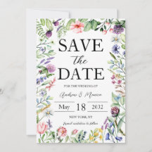 Elegant Bold Wildflower Sage Green Wedding