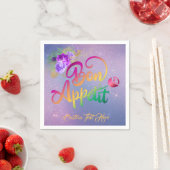 Elegant Bon Appetit Quote Floral Servet (Insitu)