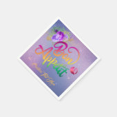 Elegant Bon Appetit Quote Floral Servet (Hoek)