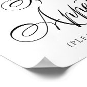 Elegant Bon Appetite Black Calligrafie | Zitplaats Poster (Hoek)