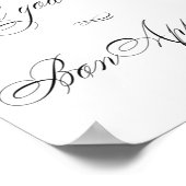 Elegant Bon Appetite Black Calligrafie | Zitplaats Poster (Hoek)
