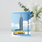 Elegant BON VOYAGE MANHATTAN-ontwerp Briefkaart (Staand voorkant)