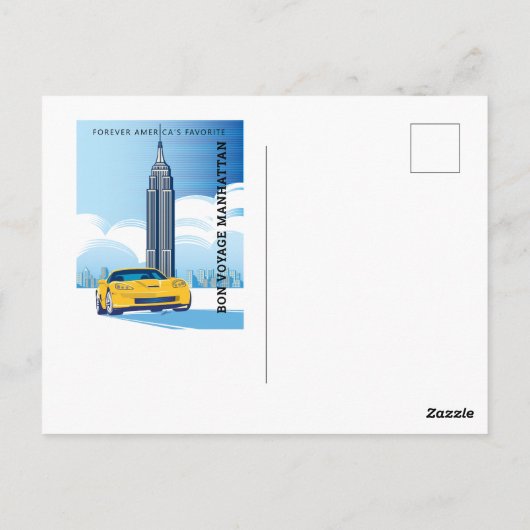 Elegant BON VOYAGE MANHATTAN-ontwerp Briefkaart (Achterkant)