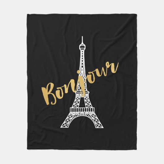 Elegant Bonjour Eiffel Tower Fleece Deken (Voorkant)