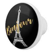 Elegant Bonjour Eiffel Tower Keramische Knop (Rechts)
