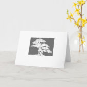 elegant Bonsai-boomkunst grijs en wit Kaart (Gele Bloem)