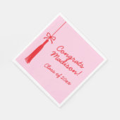 Elegant Boog Afstudeerder Tassel Roze Rood 2025 Af Servet (Hoek)