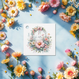 Elegant boog bloemenmonogram Baby shower Bedankjes Labels