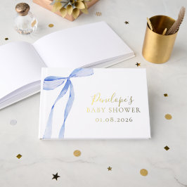 Elegant Boog Goud Folie Jongens Babyfeest Gastboek Gastenboek