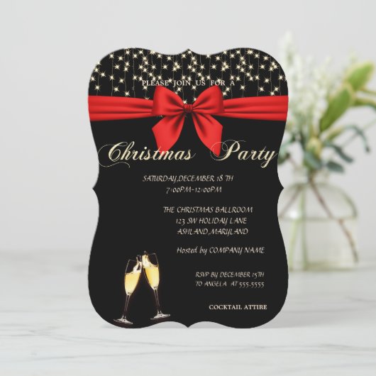 Elegant, Boog, het Glas van de Wijn, de Partij van Kaart (Staand voorkant)