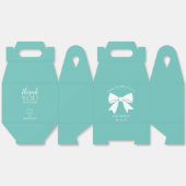 Elegant boog lint Blauwgroen blauw Baby shower dan Bedankdoosjes (Ongevouwen)