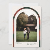 Elegant boog moderne feestdagen Kerst fotokaart Feestdagenkaart (Voorkant)