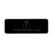 Elegant boog zwart-wit trouwlabel etiket (Voorkant)