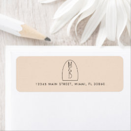 Elegant Boog Zwarte Bruine Trouwlabel Etiket