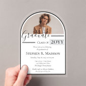 Elegant boogfoto afstudeerfeest acryl uitnodigingen (Insitu (Draagbaar))