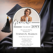 Elegant boogfoto afstudeerfeest acryl uitnodigingen