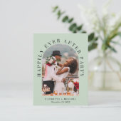 Elegant boogfoto Sage bruiloftsreceptie Uitnodiging Briefkaart (Staand voorkant)