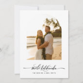 Elegant boogschrift Mele Kalikimaka Pas getrouwd F Feestdagenkaart (Voorkant)