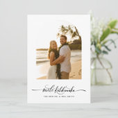 Elegant boogschrift Mele Kalikimaka Pas getrouwd F Feestdagenkaart (Staand voorkant)