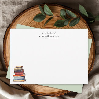 Elegant Book Lover's From The Desk Of Personalized Notitiekaartje