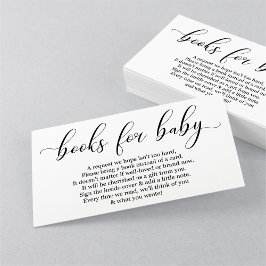 Elegant Book Request - Baby shower Invitation Informatiekaartje