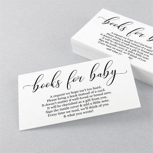 Elegant Book Request - Baby shower Invitation Informatiekaartje