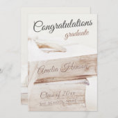 Elegant Book Stack Gefeliciteerd Afstuderen Feestdagenkaart (Voorkant / Achterkant)