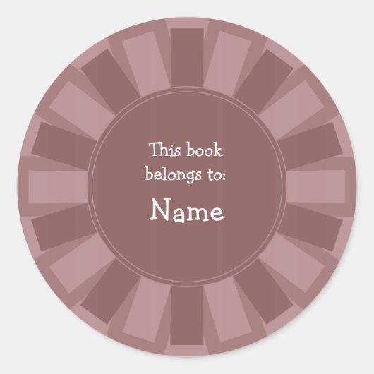 Elegant bookplate ontwerp ronde sticker (Voorkant)