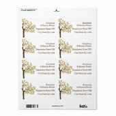 Elegant boom met gouden folie verlaat moderne brui etiket (Full Sheet)