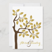 Elegant boom met gouden folie verlaat moderne brui kaart (Voorkant)