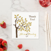 Elegant boom met gouden folie verlaat moderne brui servetten (Insitu)