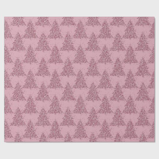 Elegant boompatroon | Dusty Mauve Pink Christmas Cadeaupapier (Vlak)