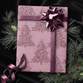 Elegant boompatroon | Dusty Mauve Pink Christmas Cadeaupapier