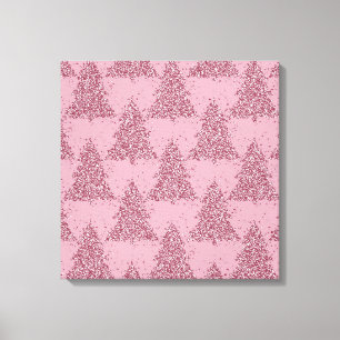 Elegant boompatroon   Dusty Mauve Pink Christmas Canvas Afdruk