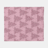 Elegant boompatroon | Dusty Mauve Pink Christmas Fleece Deken (Voorkant (Horizontaal))