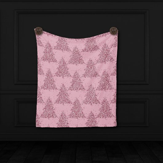 Elegant boompatroon | Dusty Mauve Pink Christmas Fleece Deken