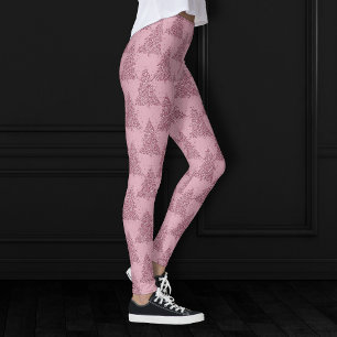 Elegant boompatroon   Dusty Mauve Pink Christmas Leggings