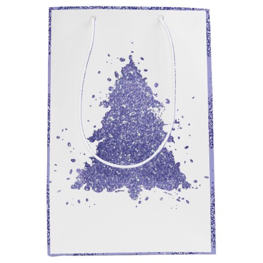 Elegant boompatroon | Dusty Mauve Pink Christmas Medium Cadeauzakje (Voorkant)