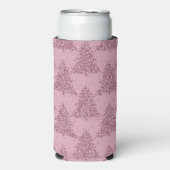 Elegant boompatroon | Dusty Mauve Pink Christmas Seltzer Blikjeskoeler (Seltzer Voorkant)