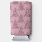 Elegant boompatroon | Dusty Mauve Pink Christmas Seltzer Blikjeskoeler (Achterkant)