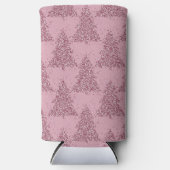 Elegant boompatroon | Dusty Mauve Pink Christmas Seltzer Blikjeskoeler (Voorkant)