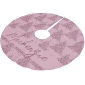 Elegant boompatroon | Dusty Mauve Pink Custom Kerstboom Rok (Gekanteld)
