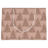 Elegant boompatroon | Glam Roos Gold Christmas Groot Cadeauzakje (Voorkant)