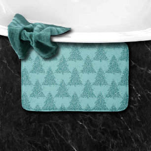 Elegant boompatroon   Luxe Aqua Mint Kerstmis Badmat