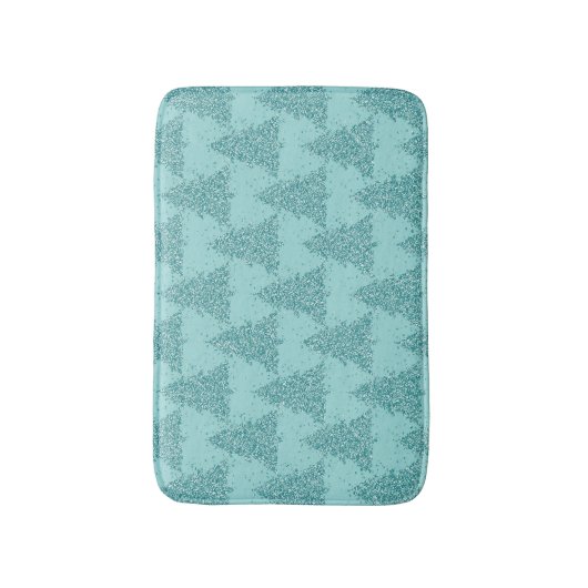 Elegant boompatroon | Luxe Aqua Mint Kerstmis Badmat (Voorkant Verticaal)