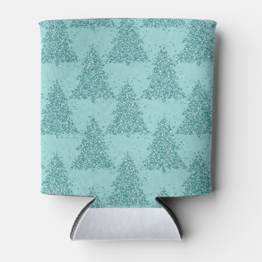 Elegant boompatroon | Luxe Aqua Mint Kerstmis Blikjeskoeler (Voorkant)