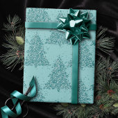 Elegant boompatroon | Luxe Aqua Mint Kerstmis Cadeaupapier