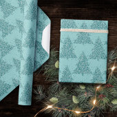 Elegant boompatroon | Luxe Aqua Mint Kerstmis Cadeaupapier